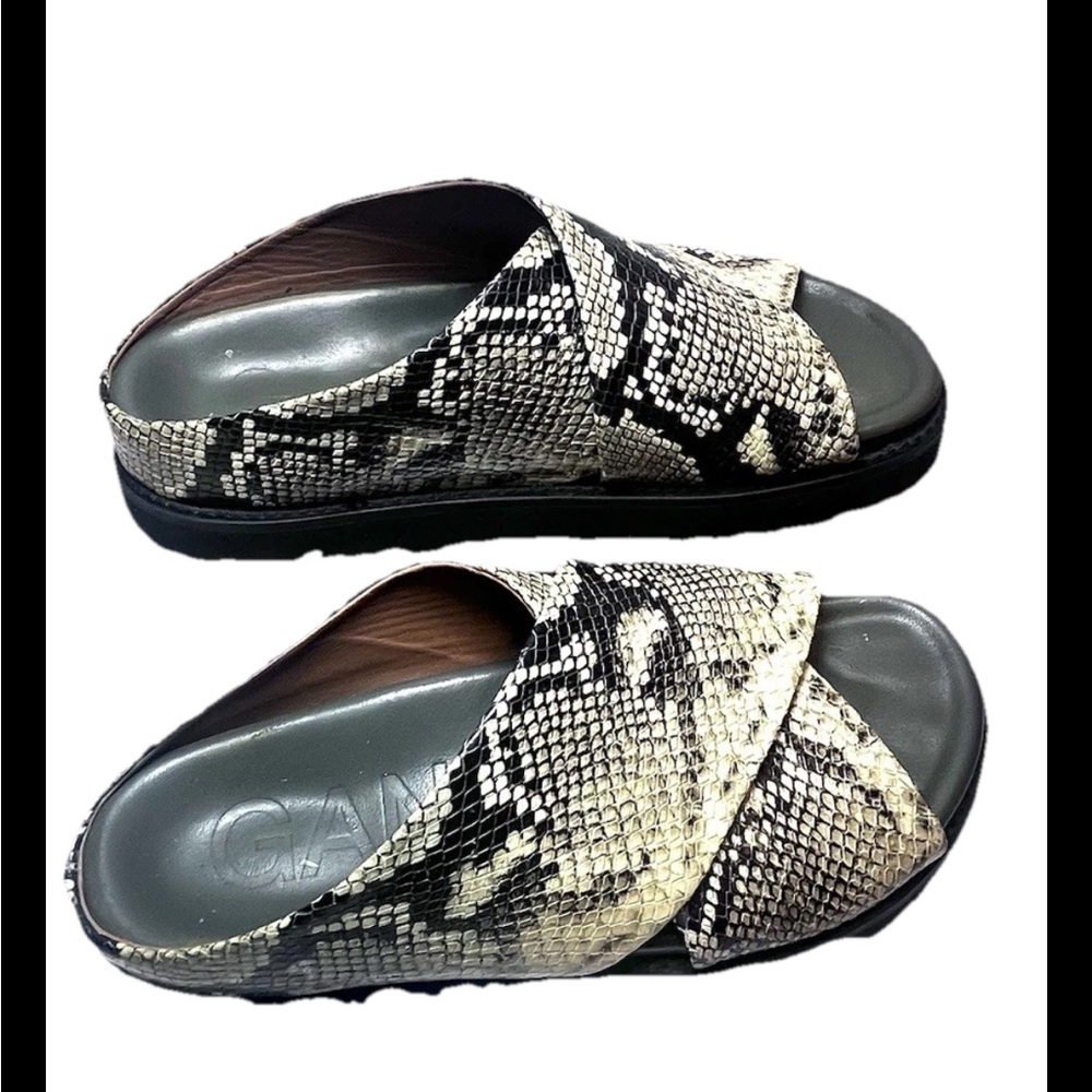 Ganni Snakeskin Pattern Slides - Picture 3 of 8